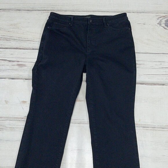 Talbots Jeans Straight Leg Black Faded Denim Size 16 - Picture 3 of 9